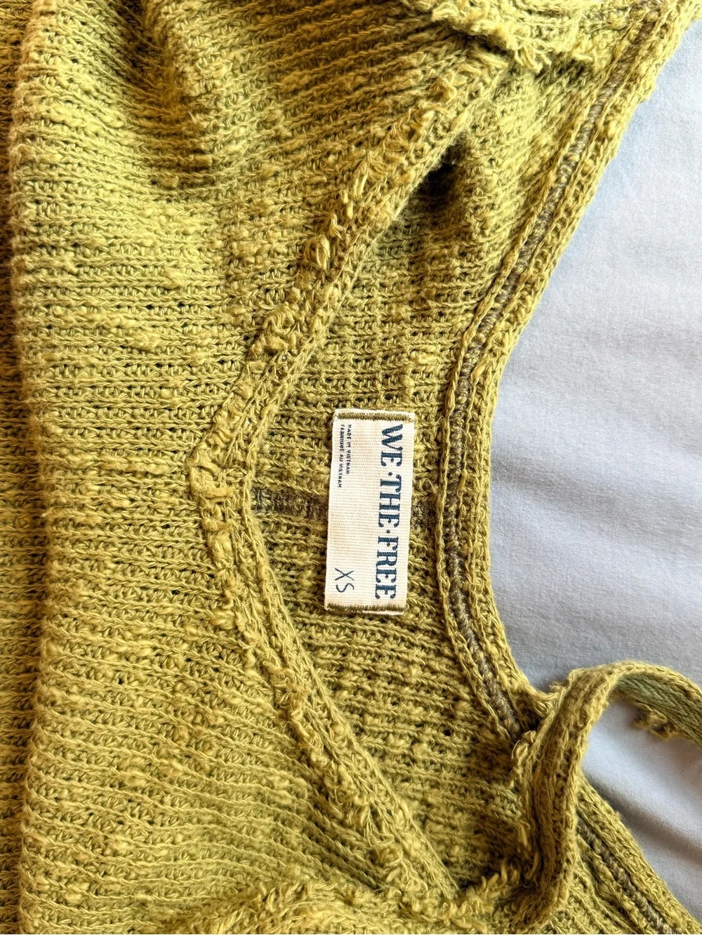 Free People Olive Knit Tank Top - ONE OF A KIND